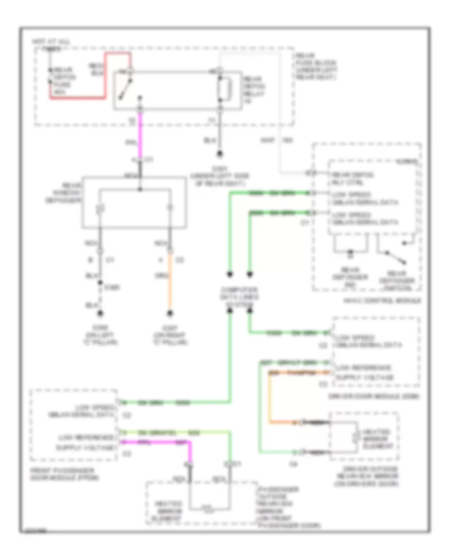 Defoggers Wiring Diagram for Cadillac DTS 2006