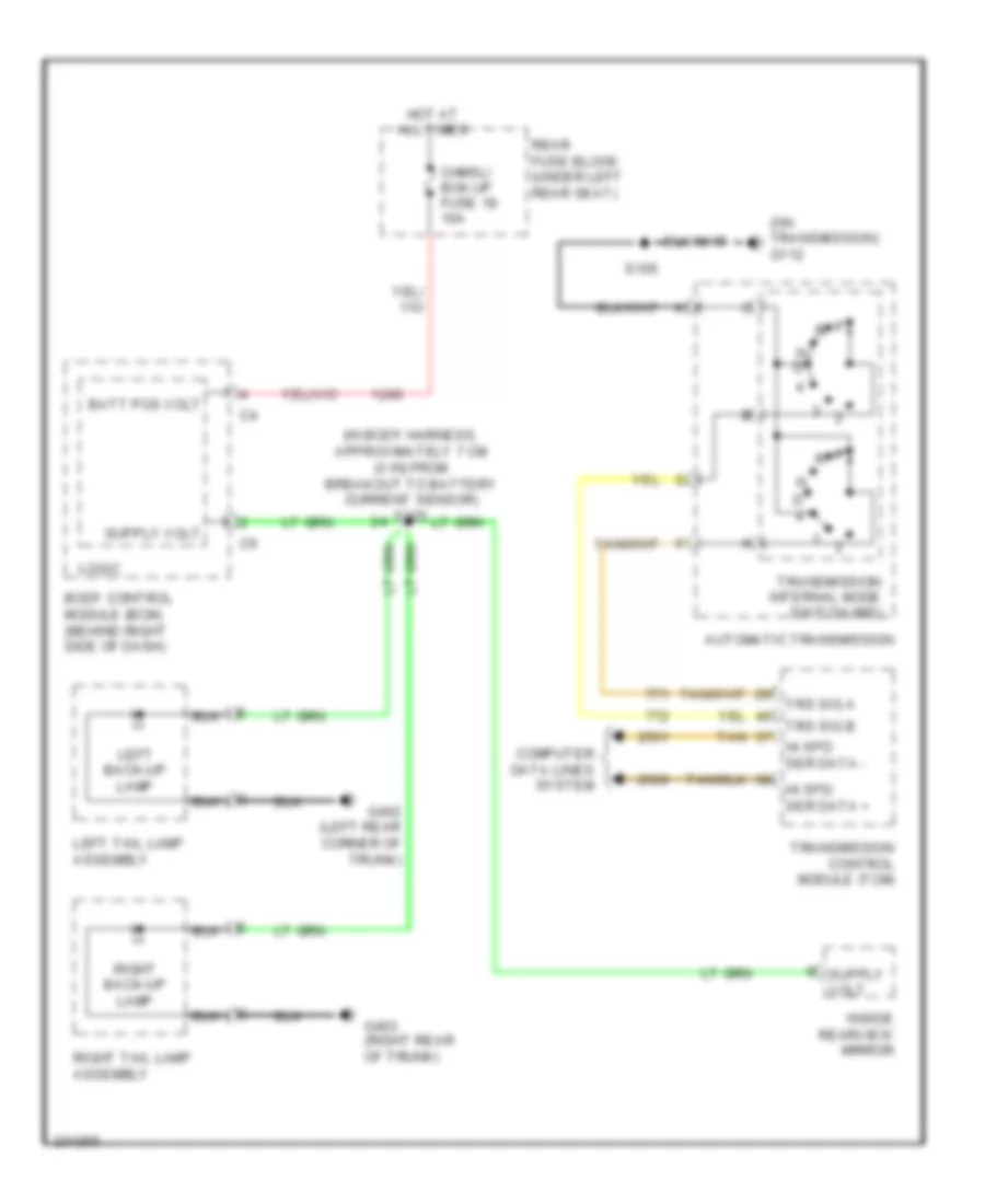 Back up Lamps Wiring Diagram for Cadillac DTS 2006