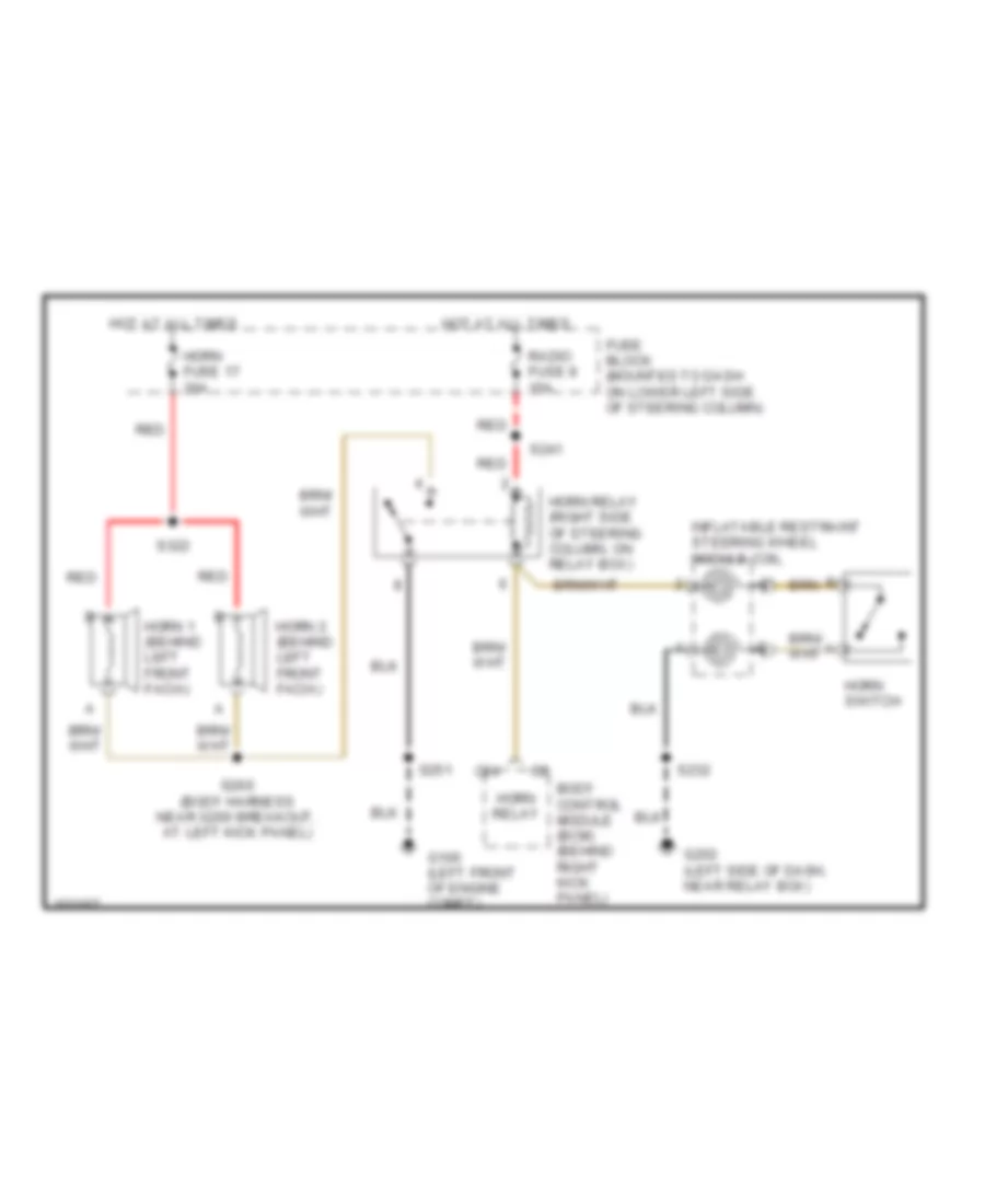 Horn Wiring Diagram for Cadillac Catera 1998