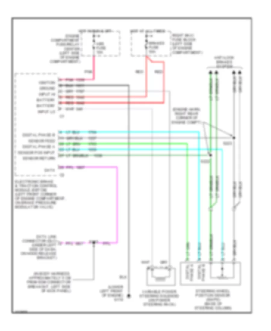 Electronic Power Steering Wiring Diagram for Cadillac DeVille 1998