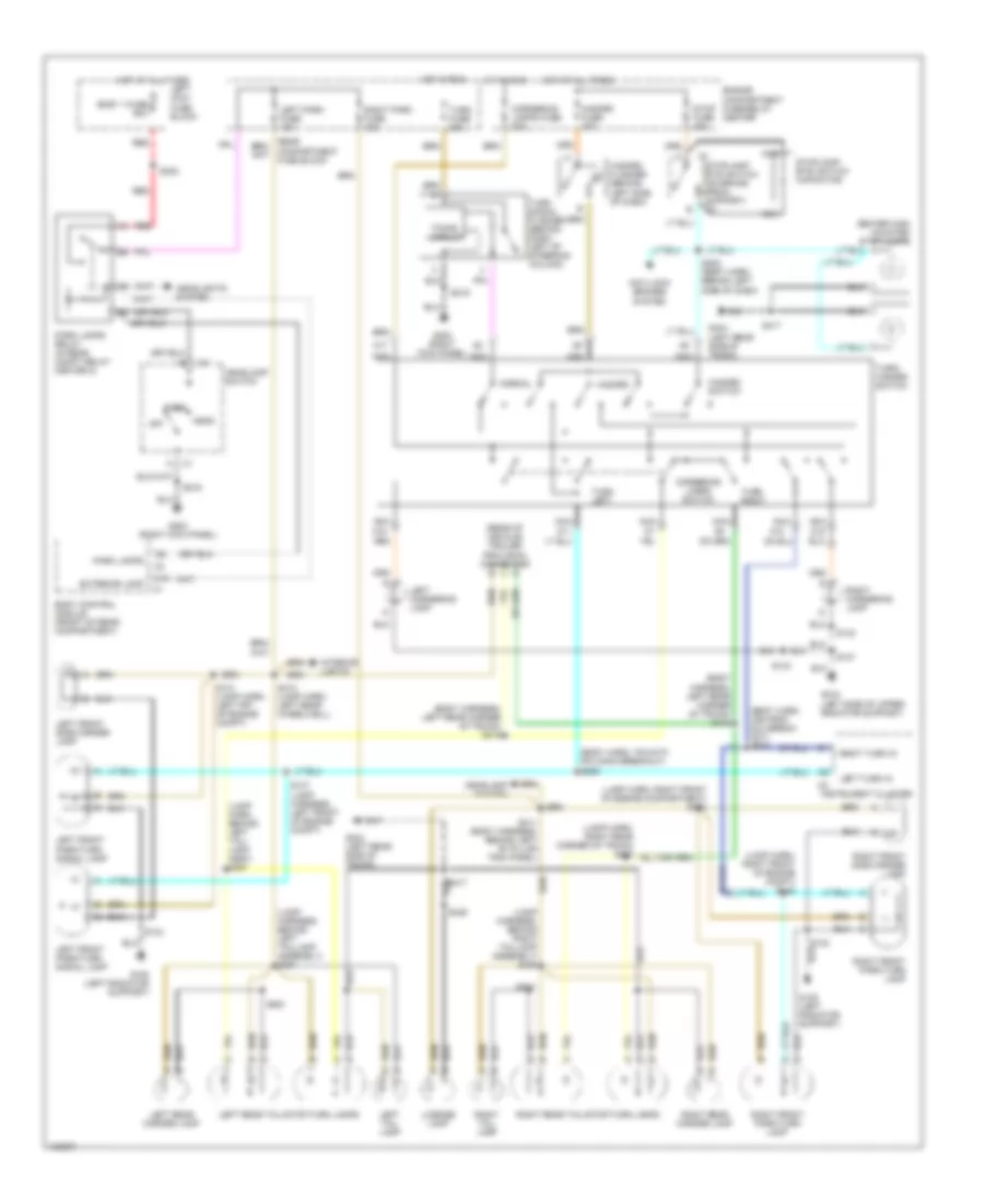 Exterior Lamps Wiring Diagram for Cadillac DeVille 1998