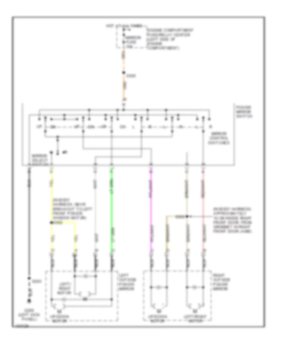 Power Mirrors Wiring Diagram for Cadillac DeVille 1998