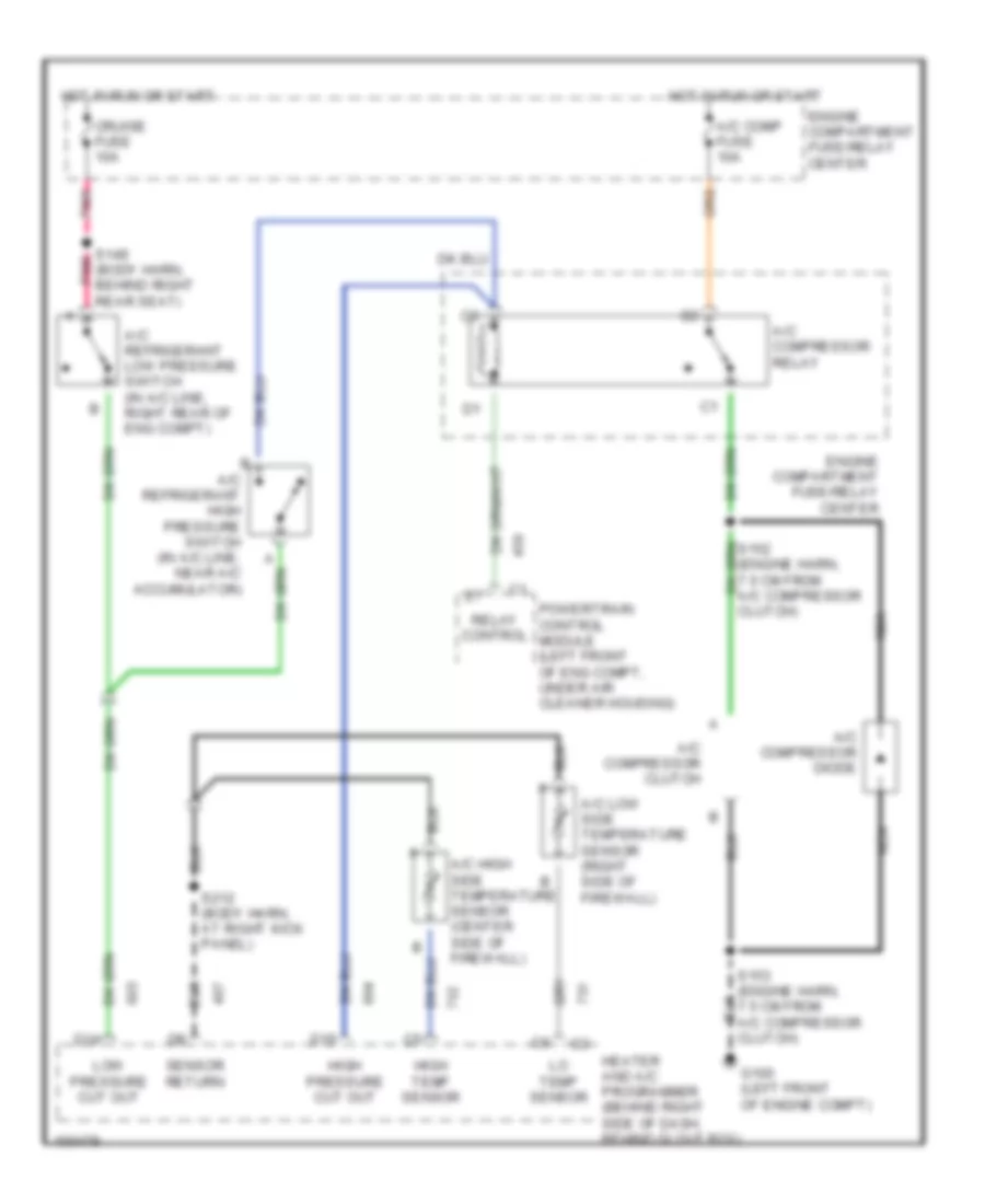 Compressor Wiring Diagram for Cadillac DeVille Concours 1998