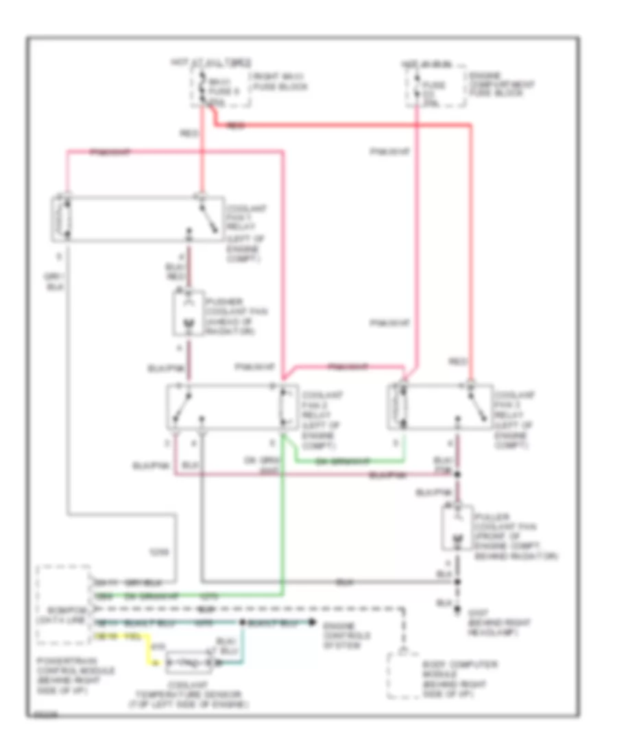Cooling Fan Wiring Diagram for Cadillac Eldorado Touring 1992