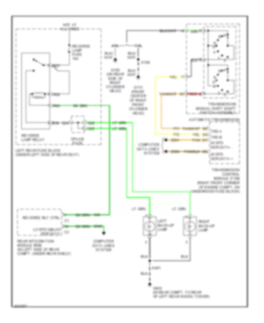 Backup Lamps Wiring Diagram for Cadillac STS 2006