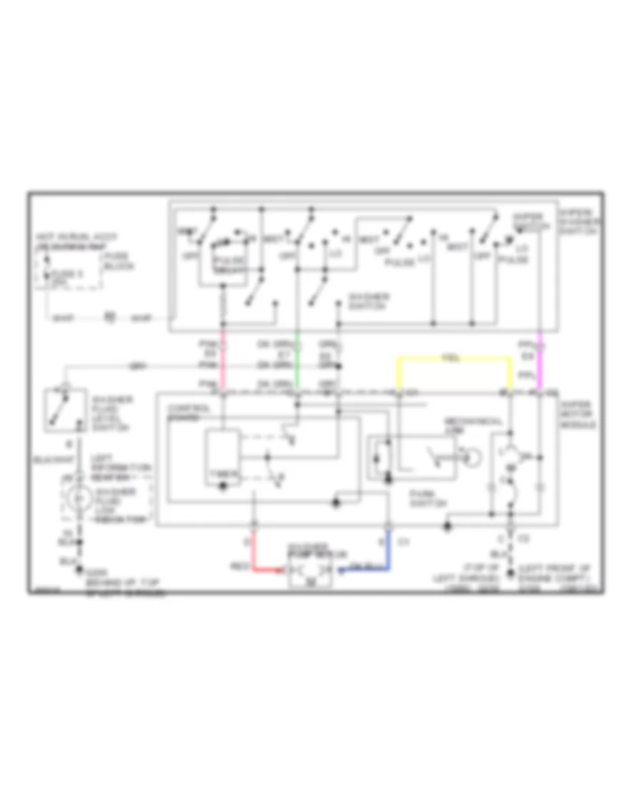 Interval WiperWasher Wiring Diagram for Cadillac Fleetwood 1992