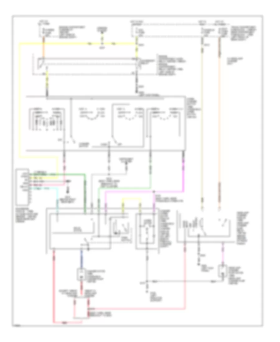 Электросхема стеклоочистителя, дворников и омывателя, С Rainsense для Cadillac Eldorado 1998