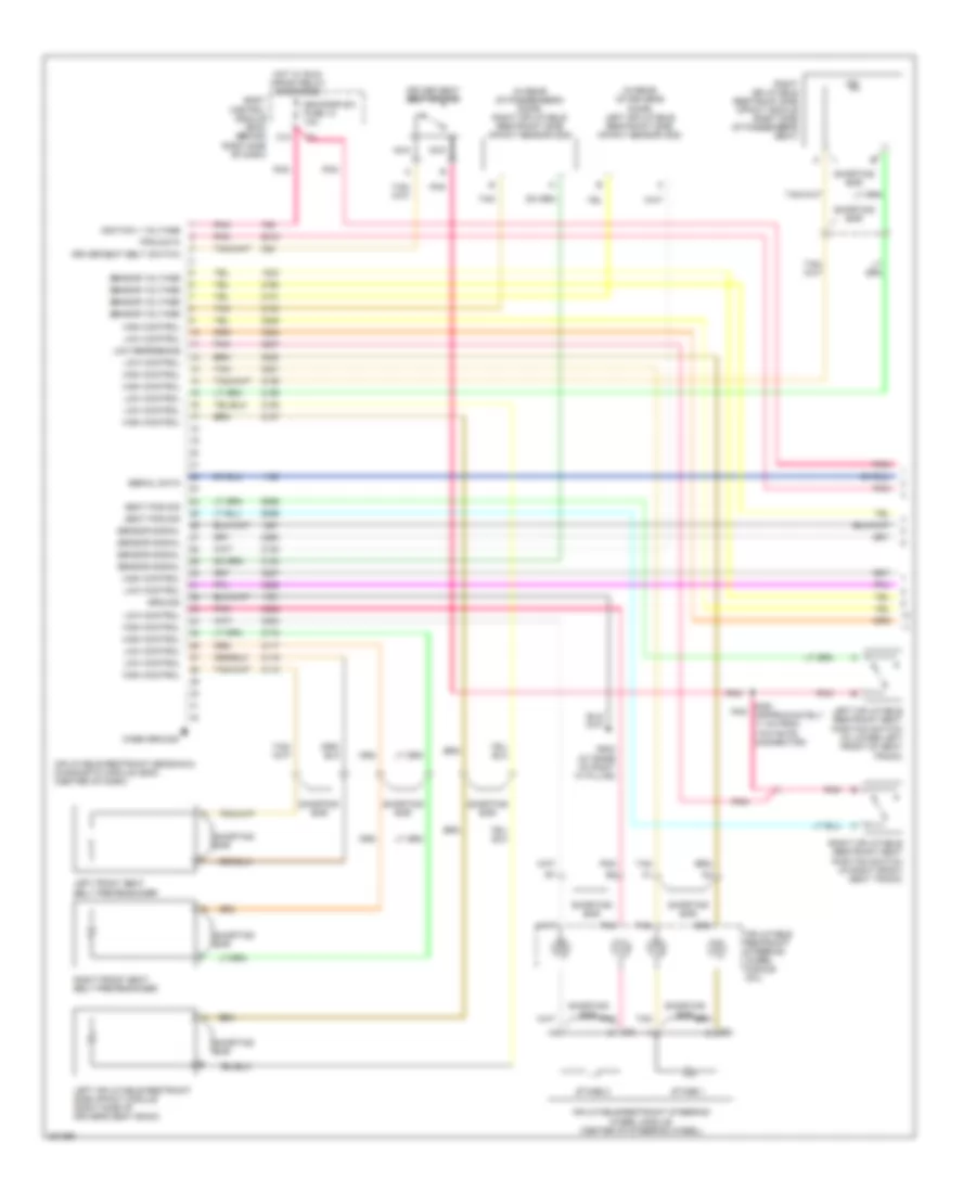 Supplemental Restraints Wiring Diagram 1 of 2 for Cadillac XDiscovery 2006