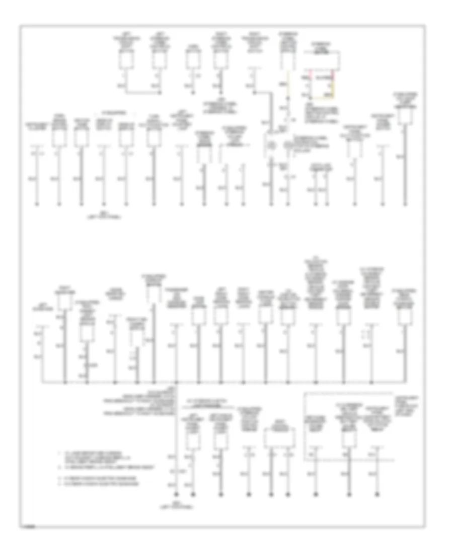 Ground Distribution Wiring Diagram, Sedan Except CTS-V (2 of 7) for Cadillac CTS 2014