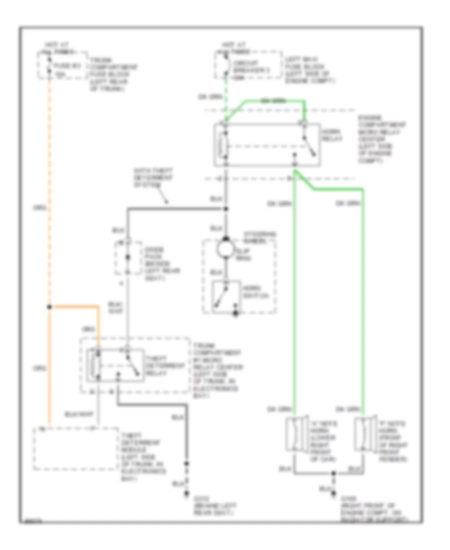 Horn Wiring Diagram for Cadillac Seville 1992