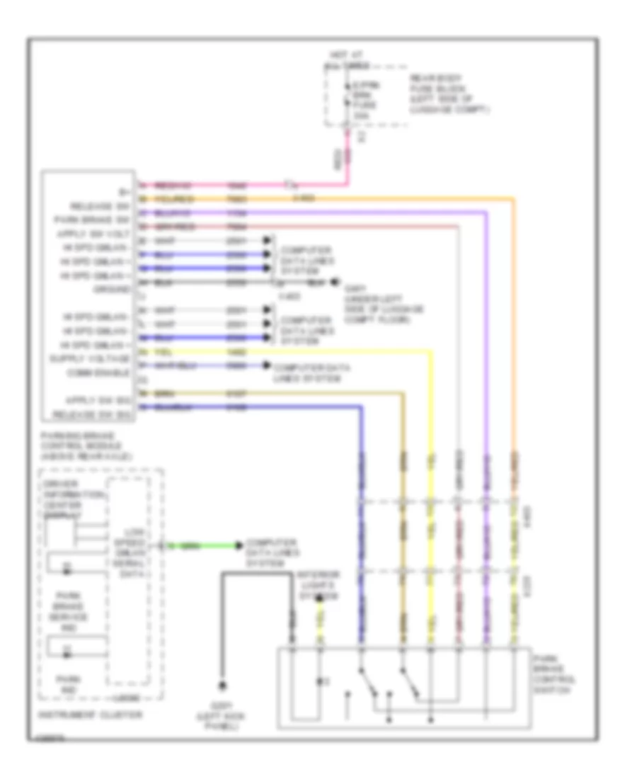 Park Brake System Wiring Diagram, Sedan Except CTS-V for Cadillac CTS 2014