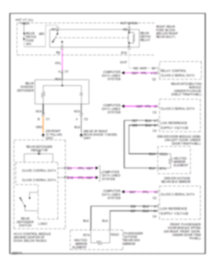 Defoggers Wiring Diagram for Cadillac CTS 2007