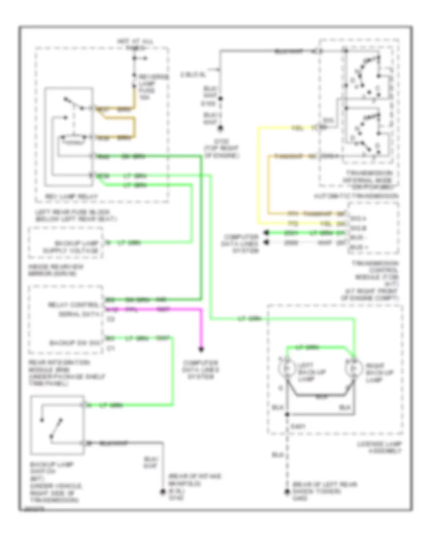 Back up Lamps Wiring Diagram for Cadillac CTS 2007