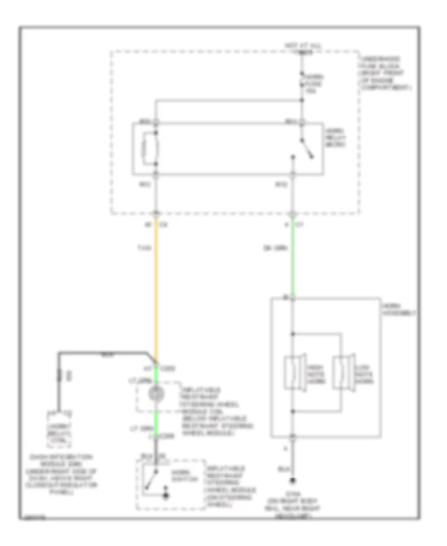 Horn Wiring Diagram for Cadillac CTS 2007
