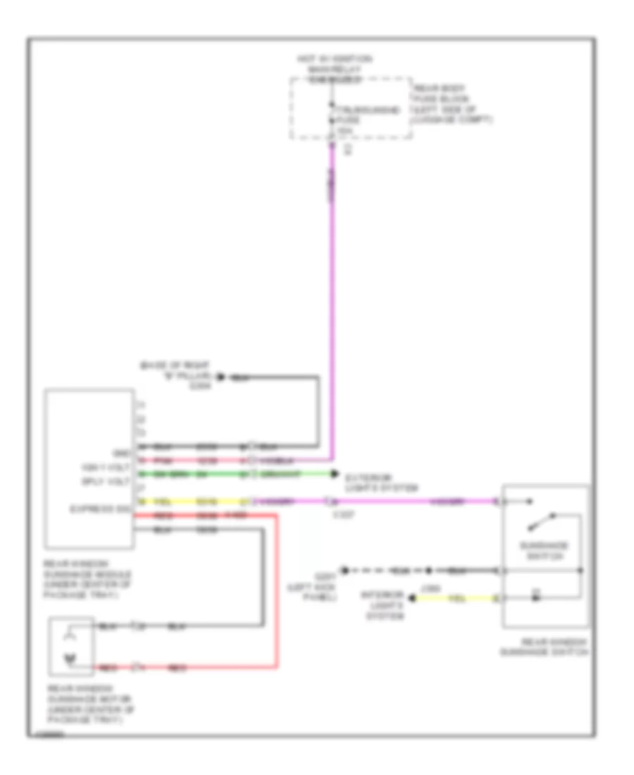 Rear Window Sun Shade Wiring Diagram for Cadillac CTS Luxury 2014