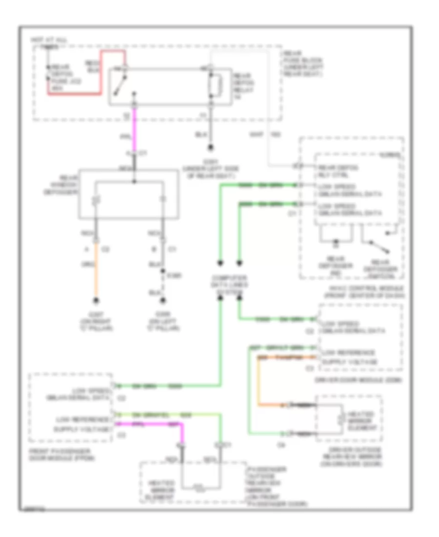 Defoggers Wiring Diagram for Cadillac DTS 2007