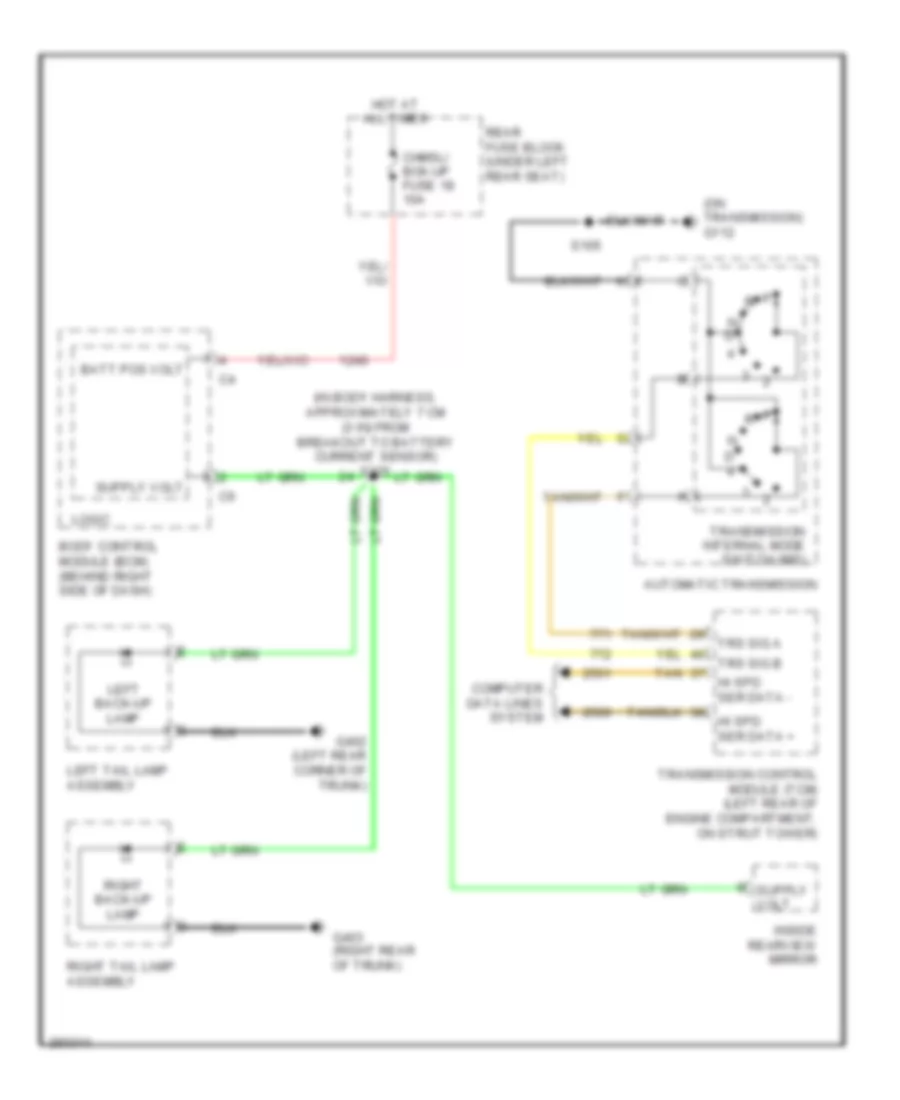 Back up Lamps Wiring Diagram for Cadillac DTS 2007