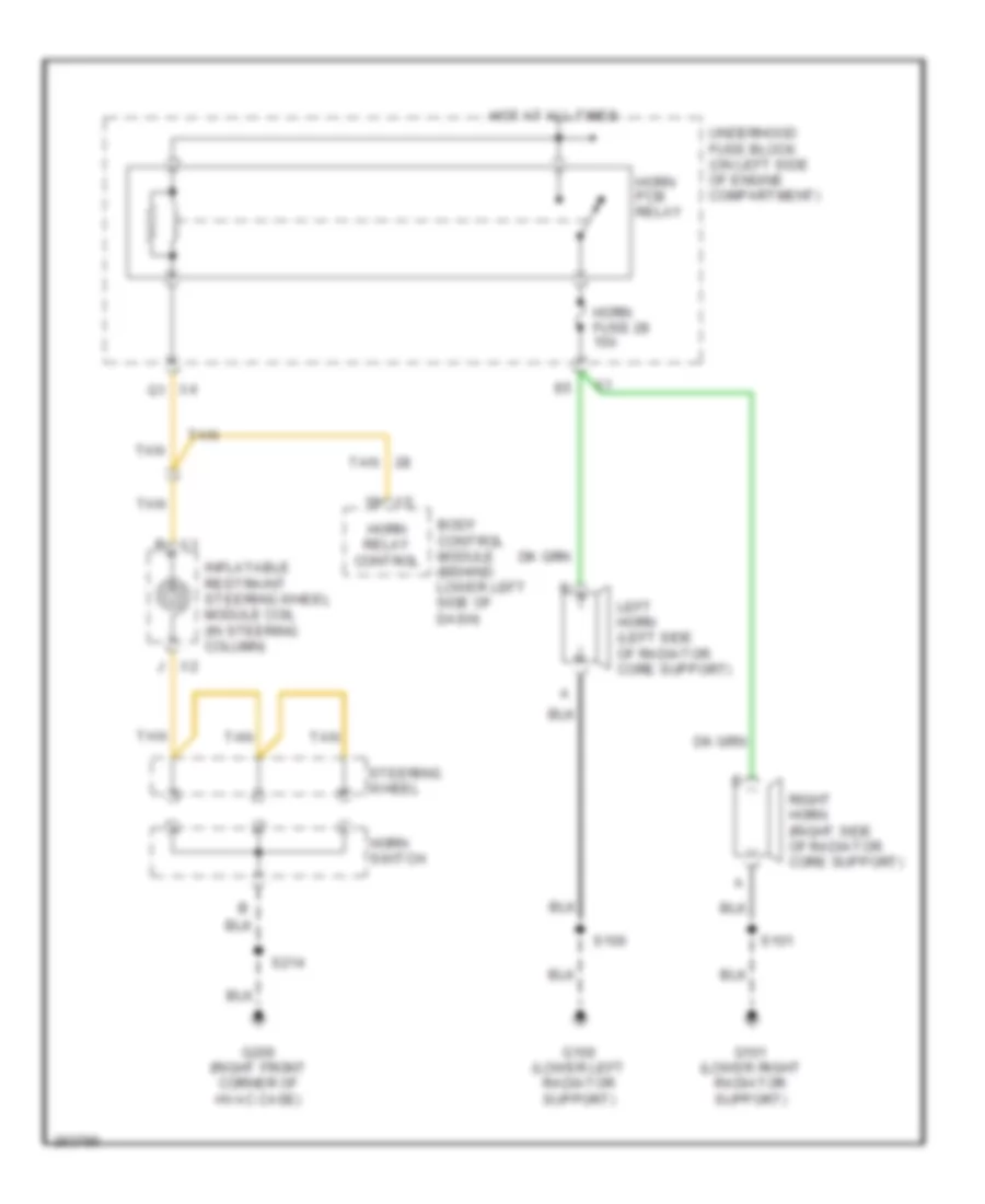 Horn Wiring Diagram for Cadillac Escalade ESV 2007