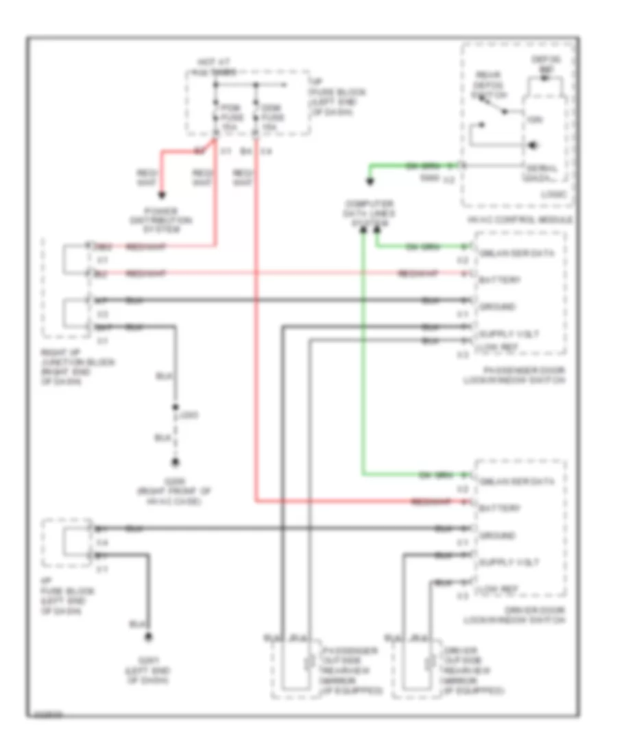 Heated Mirrors Wiring Diagram for Cadillac Escalade 2011