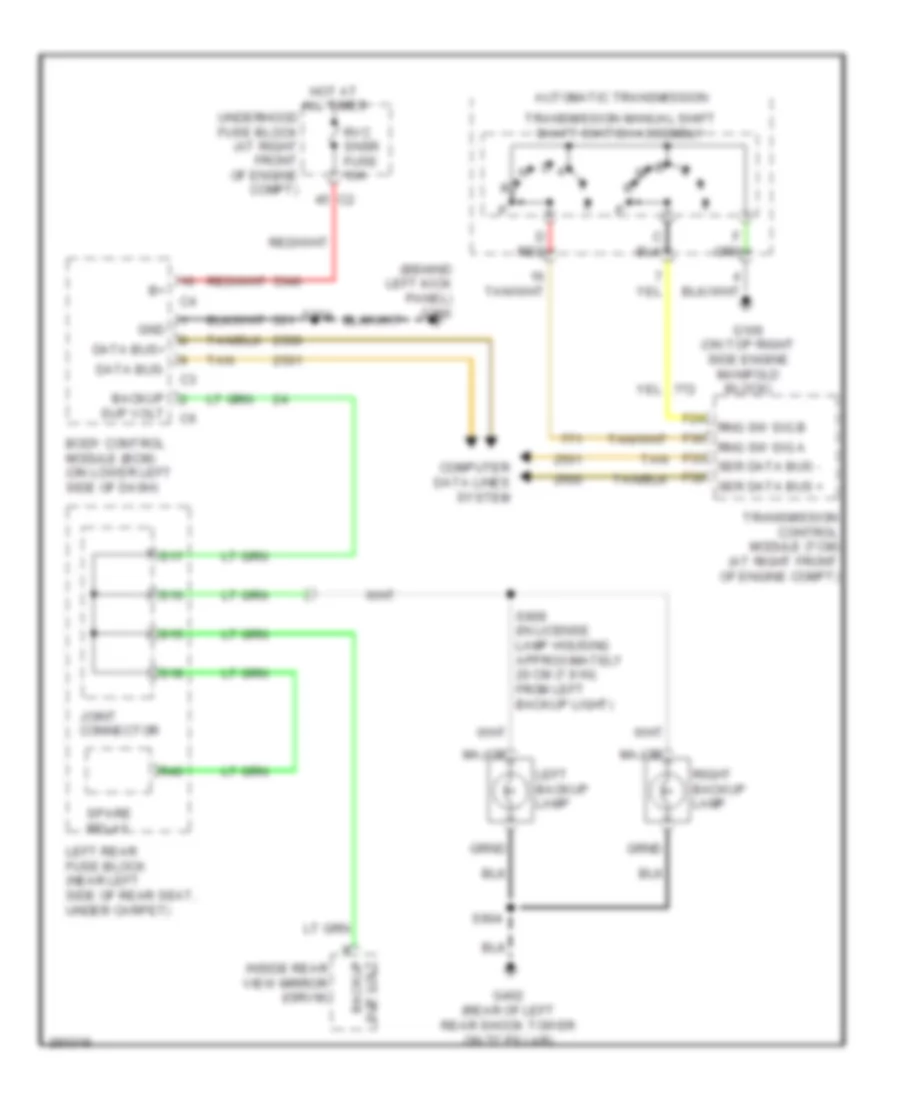3.6L VIN 7, Back-up Lamps Wiring Diagram for Cadillac SRX 2007