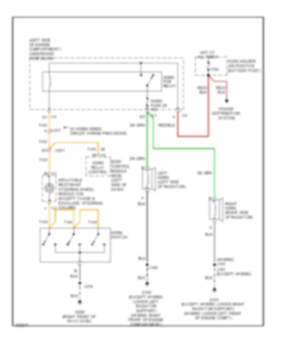 Horn Wiring Diagram for Cadillac Escalade ESV 2011