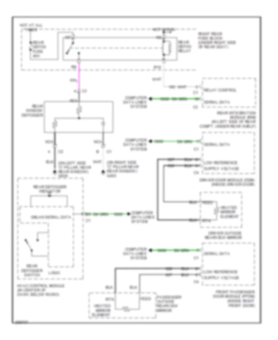 Defoggers Wiring Diagram for Cadillac STS 2007