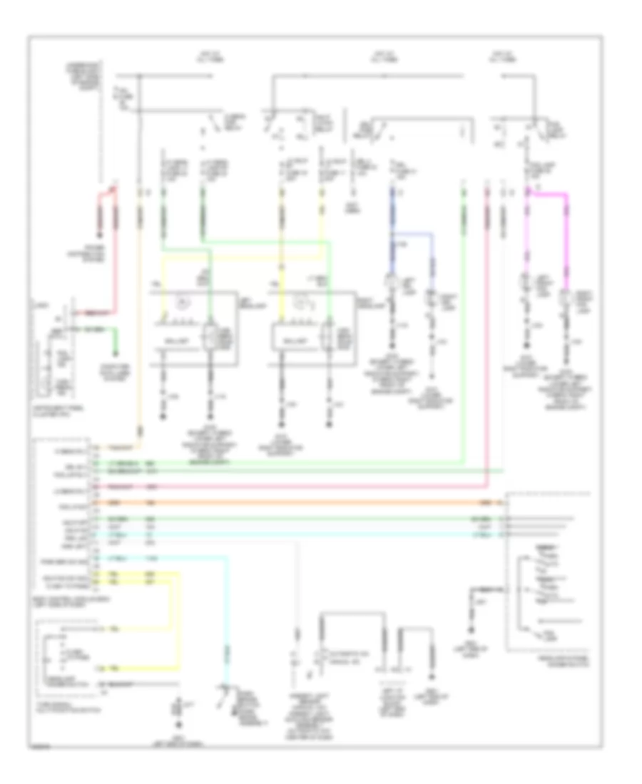 Headlights Wiring Diagram, without Low Beam LED Headlamps for Cadillac Escalade Hybrid 2009