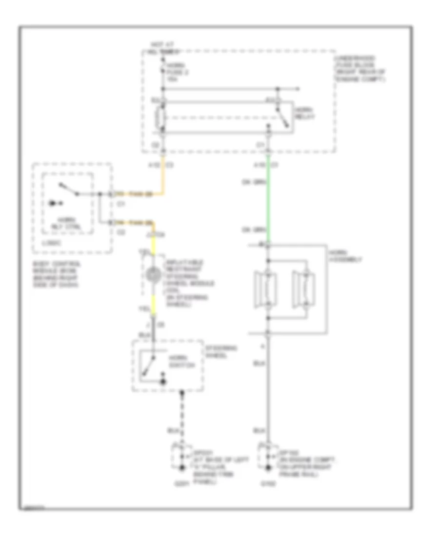 Horn Wiring Diagram for Cadillac XDiscovery 2007