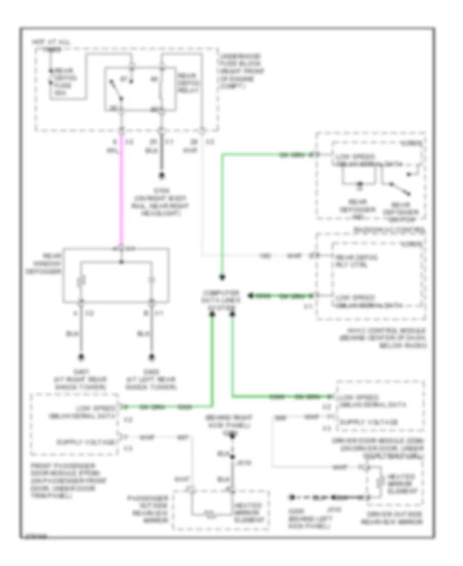 Defoggers Wiring Diagram for Cadillac CTS 2008
