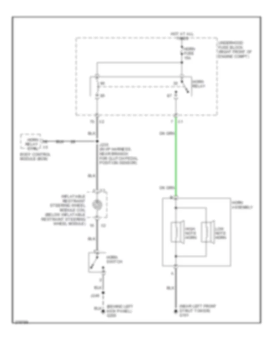 Horn Wiring Diagram for Cadillac CTS 2008