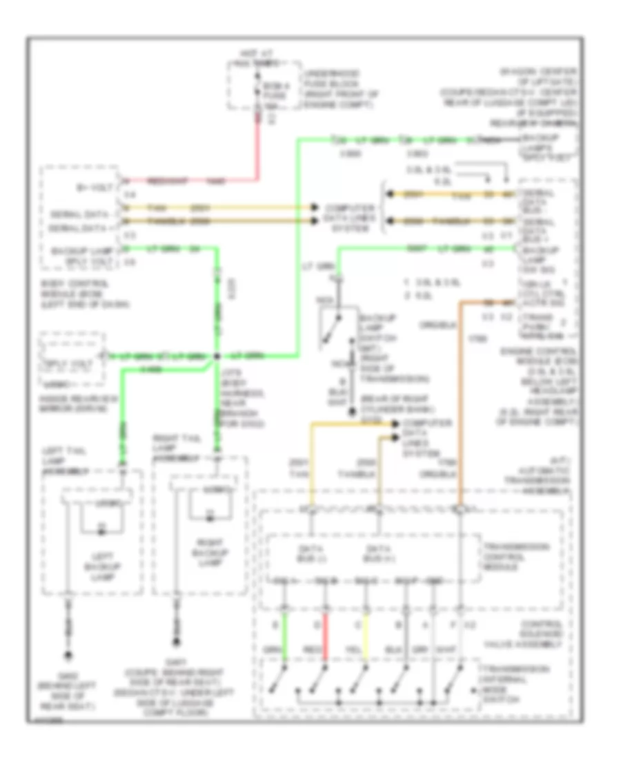 Backup Lamps Wiring Diagram Coupe for Cadillac CTS Vsport 2014