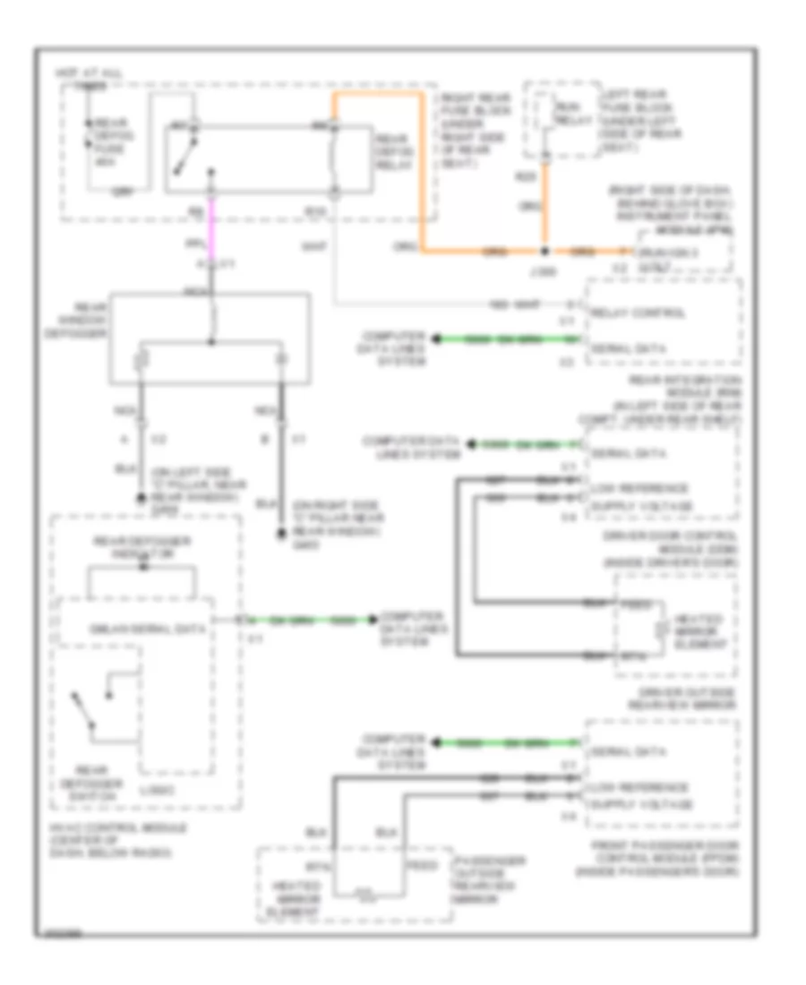 Defoggers Wiring Diagram for Cadillac STS 2009