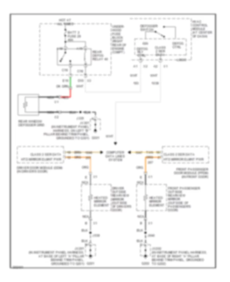 Defoggers Wiring Diagram for Cadillac XDiscovery 2009