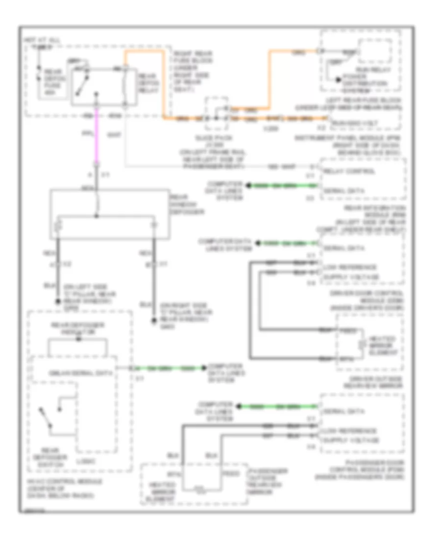 Defoggers Wiring Diagram for Cadillac STS 2011