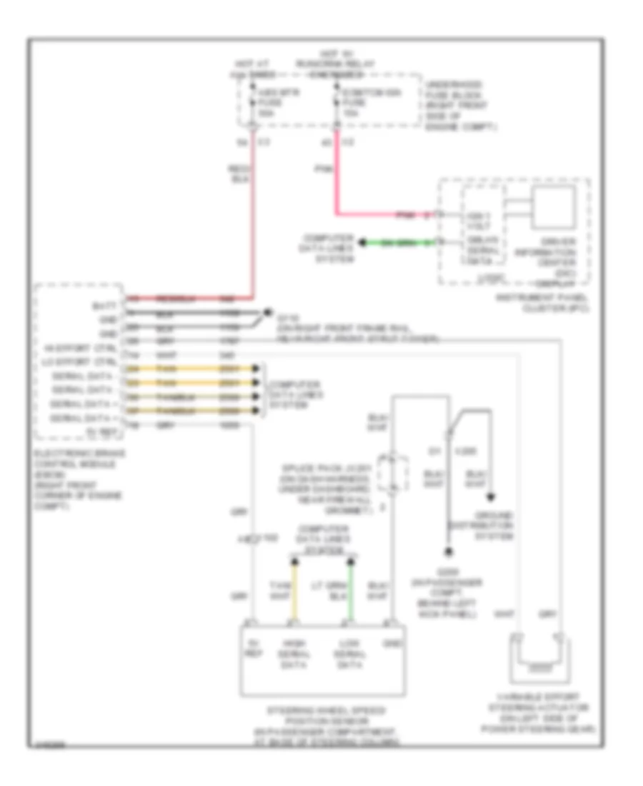 Electronic Power Steering Wiring Diagram without Active Brake for Cadillac STS 2011