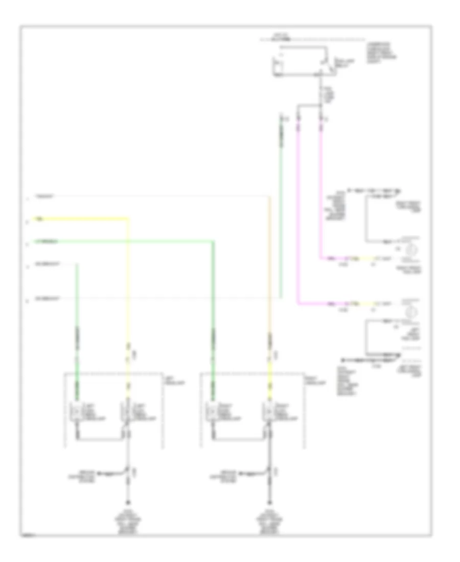 Headlights Wiring Diagram, without High Intensity Discharge (2 of 2) for Cadillac STS 2011