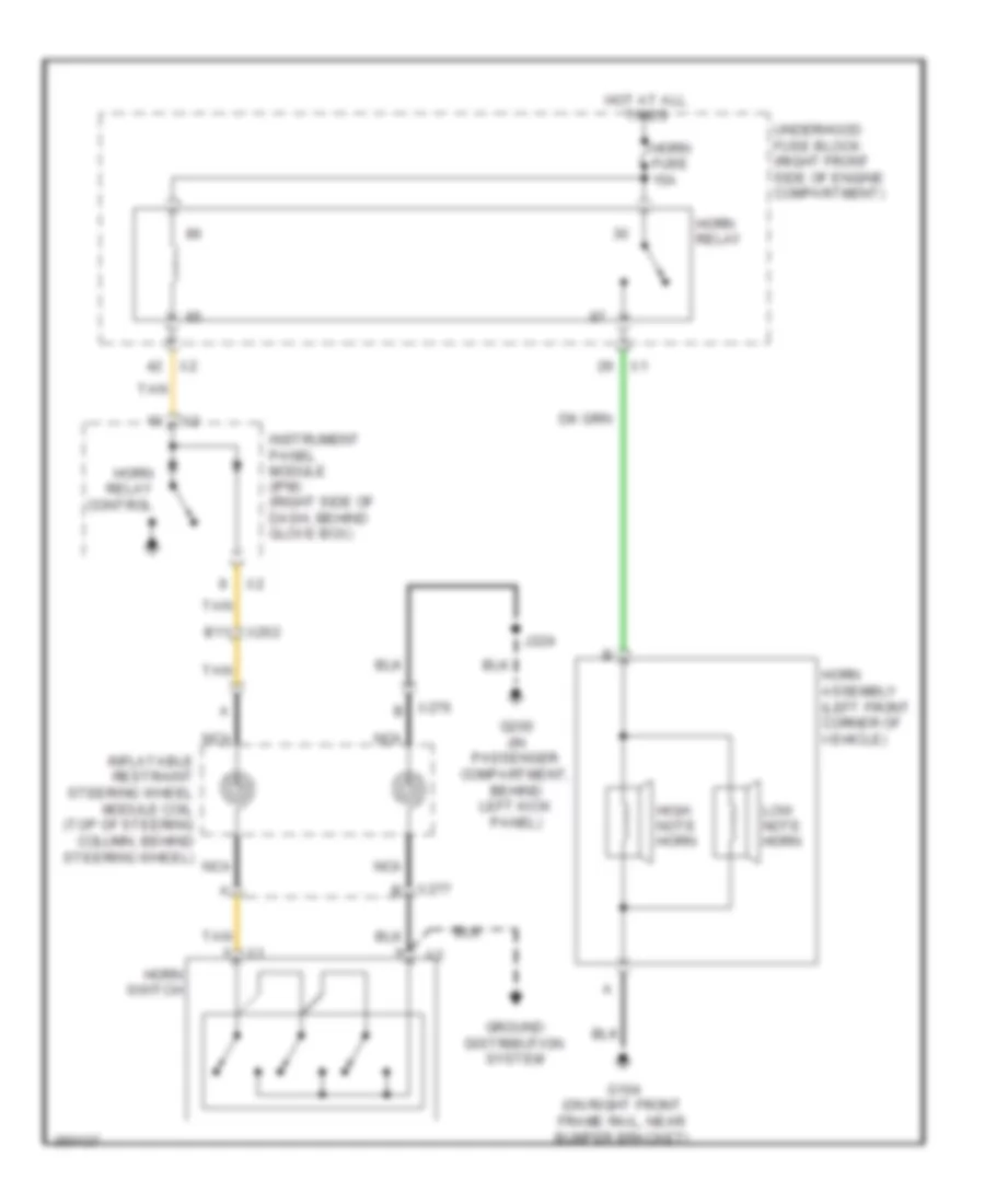 Horn Wiring Diagram for Cadillac STS 2011