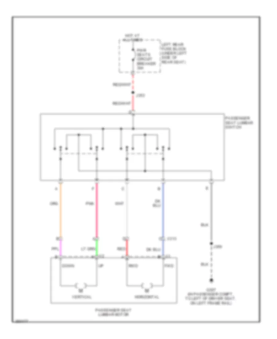 Passengers Lumbar Wiring Diagram for Cadillac STS 2011