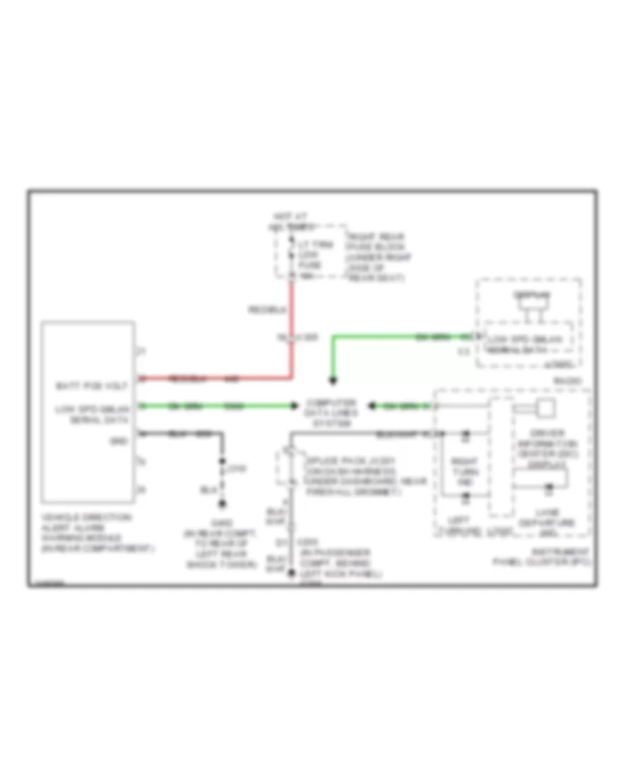 Lane Departure Warning Wiring Diagram for Cadillac STS 2011