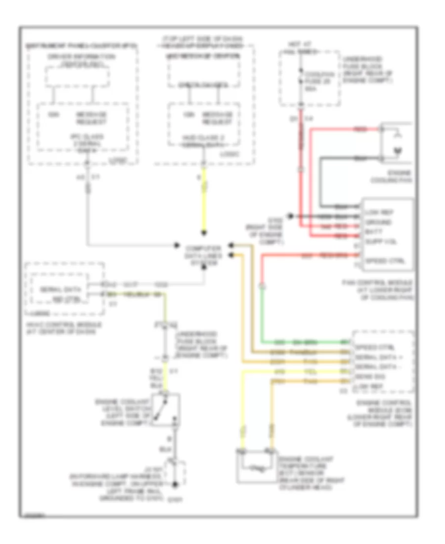 Cooling Fan Wiring Diagram for Cadillac XDiscovery V 2009