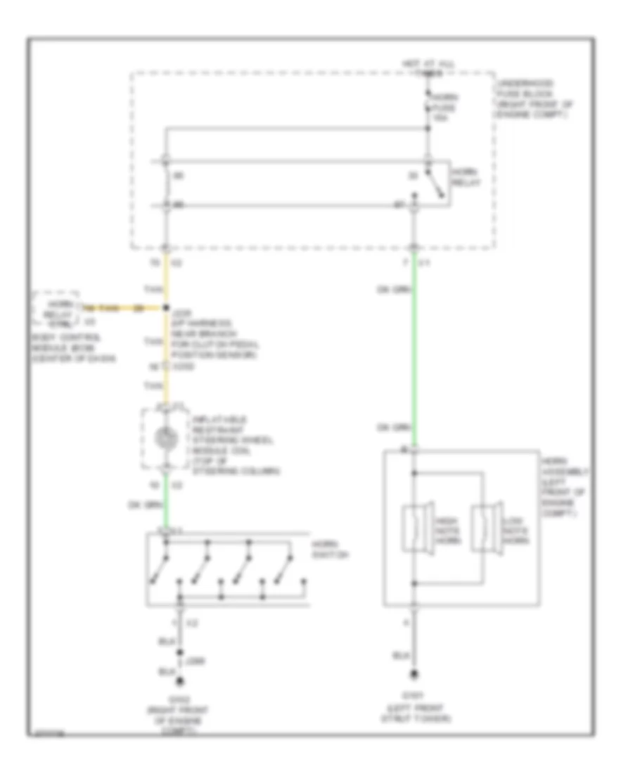 Horn Wiring Diagram for Cadillac CTS 2012