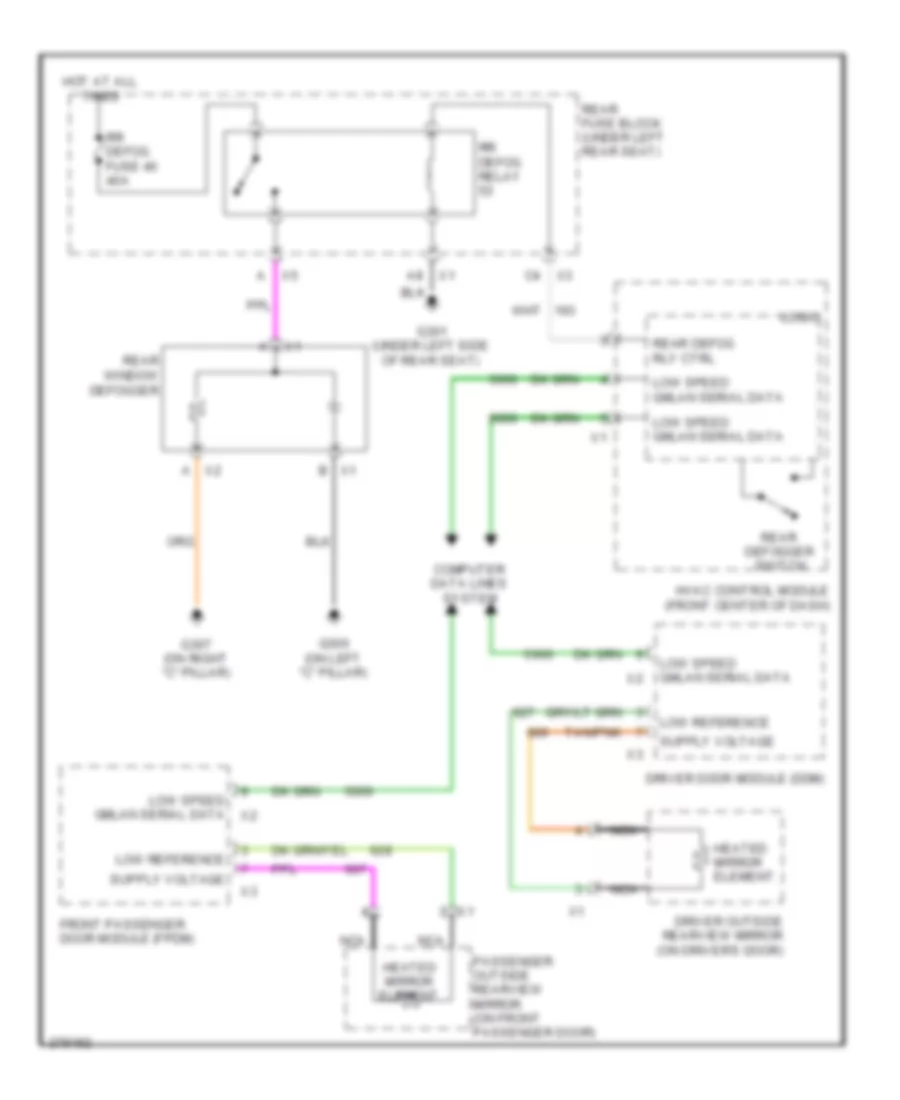 Defoggers Wiring Diagram for Cadillac DTS 2008