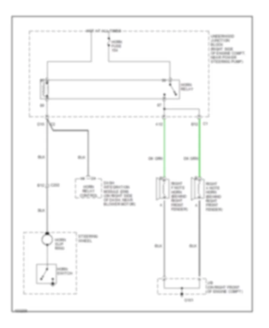 Horn Wiring Diagram for Cadillac Seville STS 1998