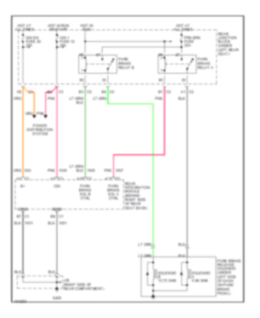 Park Brake Release Wiring Diagram for Cadillac Seville STS 1998