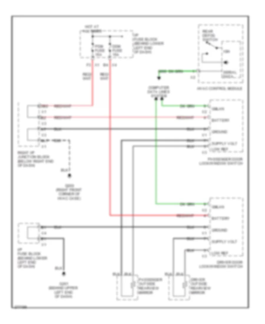 Heated Mirrors Wiring Diagram for Cadillac Escalade 2008