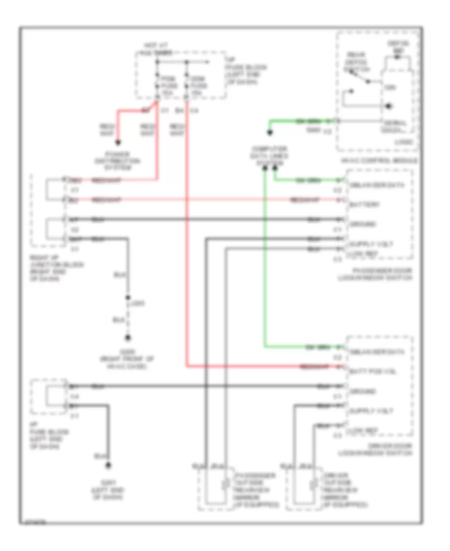 Heated Mirrors Wiring Diagram for Cadillac Escalade 2012
