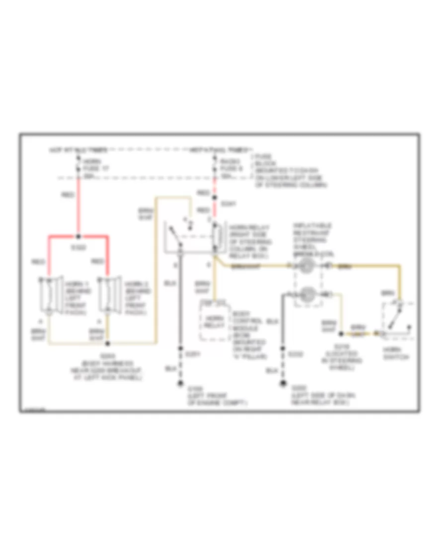 Horn Wiring Diagram for Cadillac Catera 1999