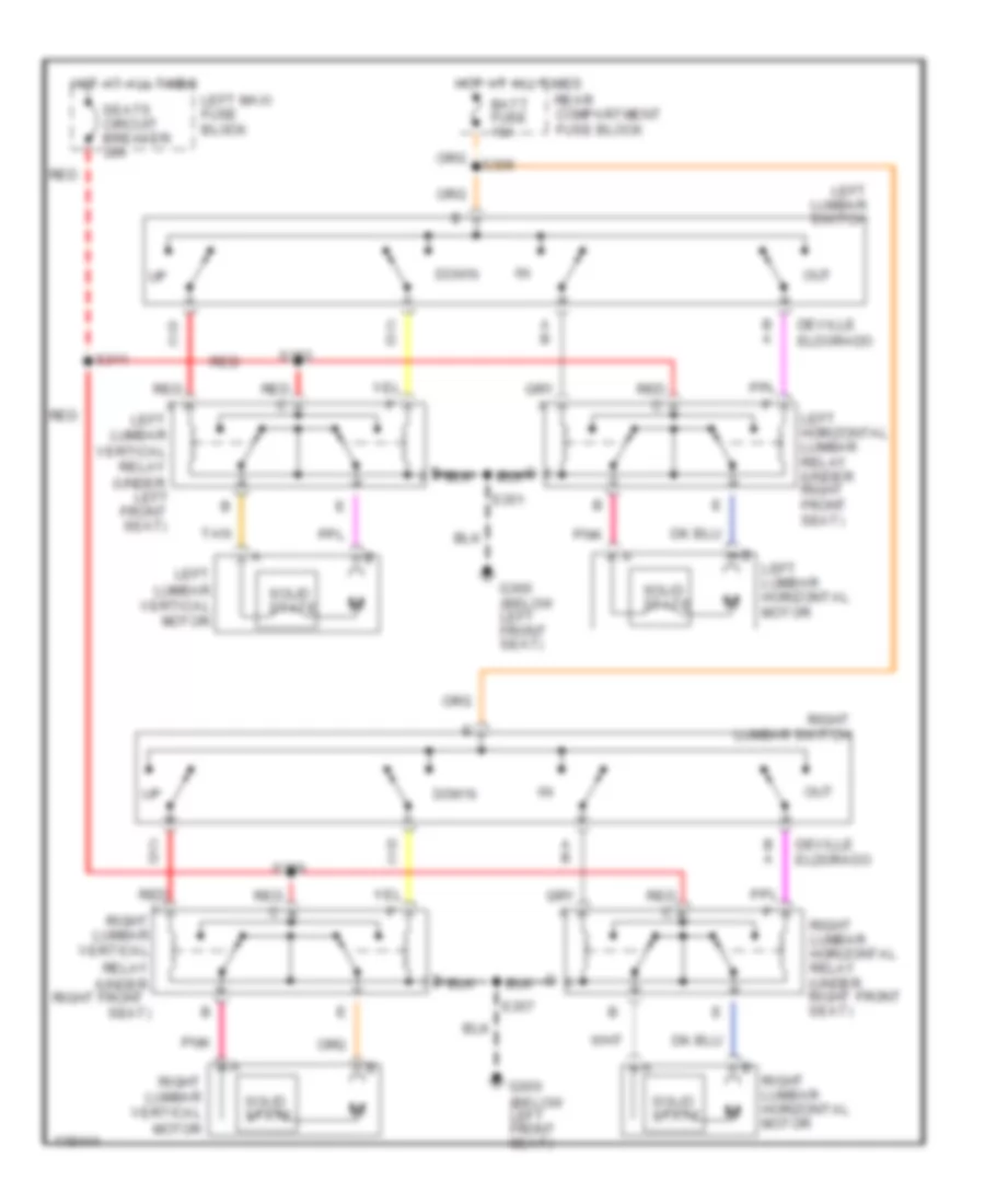 Lumbar Wiring Diagram without Massage for Cadillac DeVille 1999