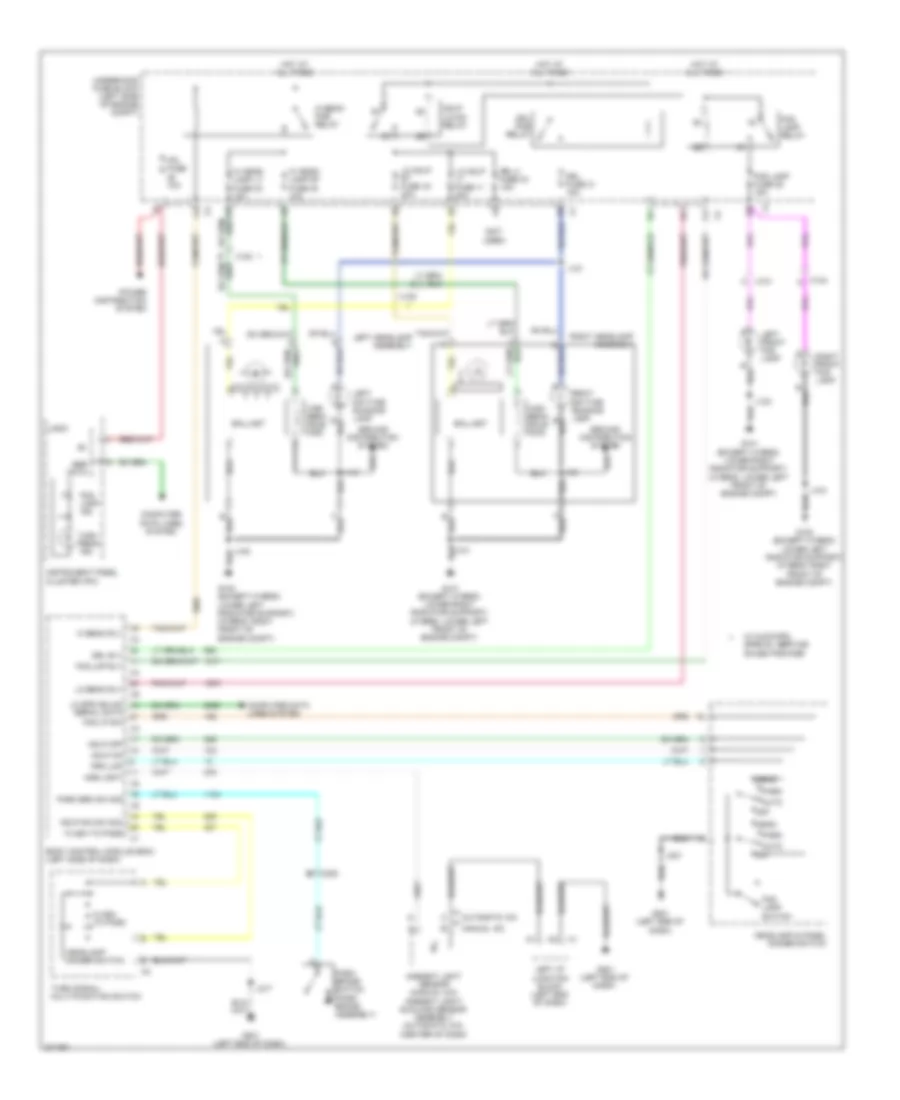 Headlights Wiring Diagram, without Low Beam LED Headlamps for Cadillac Escalade EXT 2012