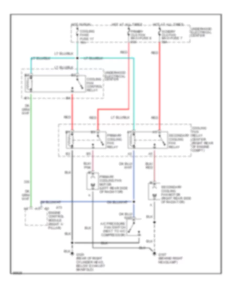 Cooling Fan Wiring Diagram for Cadillac Fleetwood 1993